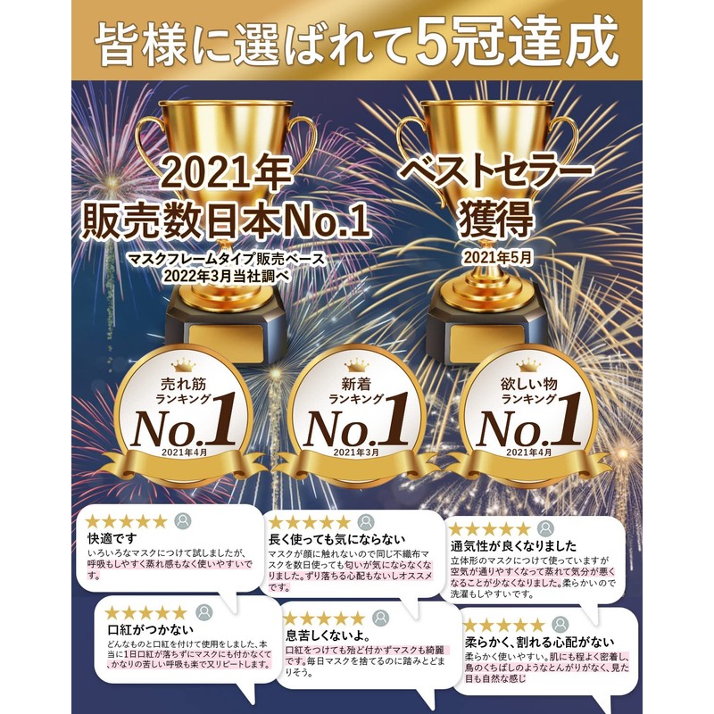 Blinda.m Super Soft Mask, Non-Suffocating Inner Frame, Bracket, Comfortable, Support,