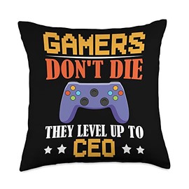Gaming-CEO Geschenke zum Geburtstag Gamer Spruch Passionate Gifts for Playful Executive Throw Pillow, 18x18, Multicolor