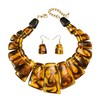 NFVITLP Acrylic Chunky Statement Necklace for Women Large Tortoise Shell