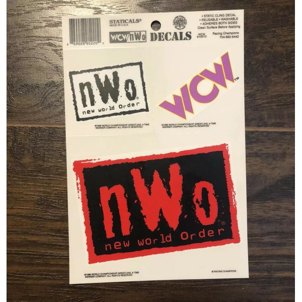 WCW NWO Wrestling 1998 SHEET DECAL CAR Static Cling Vtg