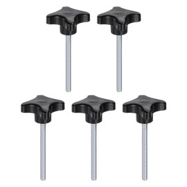 QUARKZMAN 5 Stück Rändelschrauben mit Kreuzgriff M8 x 90mm Sterngriffschraube Kunststoff Knopf Verzinkter Kohlenstoffstahl Gewinde Klemmschraube Sterngriffmutter Klemmknopf für Maschine