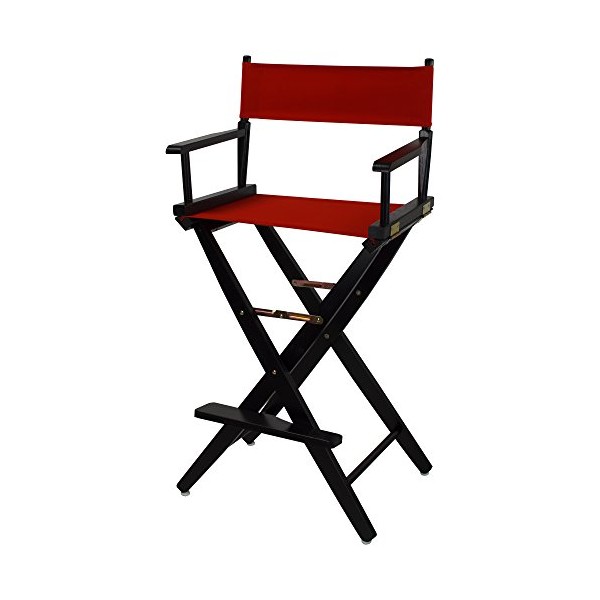 American Trails Extra-Wide Premium 30" Director's Chair Black Frame with Red Canvas, Bar Height