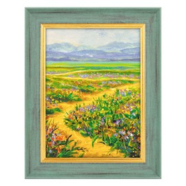 Golden State Art, 6x8 Ornate Vintage Finish Picture Frame, Green with Gold Color