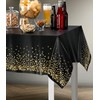 4 Pack Disposable Plastic Tablecloth, Gold Stamping Dot Rectangular Table