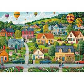 Chalzidar Jigsaw Puzzles for Adults 1000 Pieces, Interlock Perfectly Letter on Back No Dust, Home Decor Birthday Party Gift Toy for Men Women Elders Seniors, 1:1 Poster - Green Village