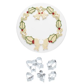 KitchenCraft sdicutwreath5pc Cookie Cutter kit-set von 5 Stück, metallic