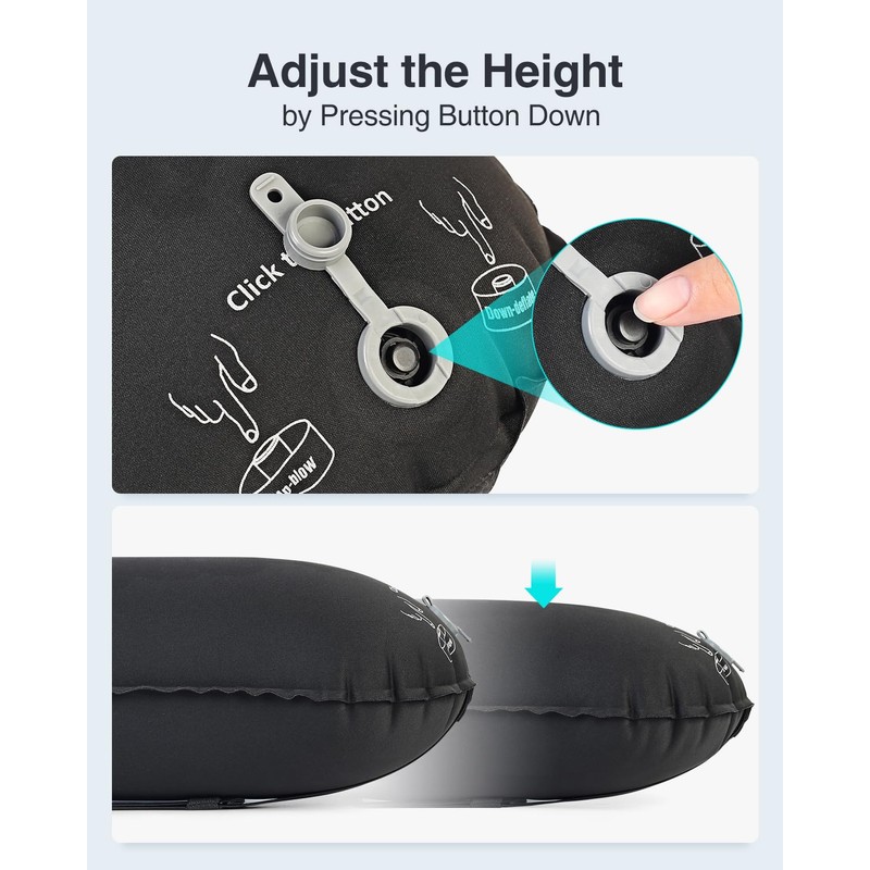 Luxtude Inflatable Lumbar Pillow for Airplane Travel, Lumbar Support Pillow