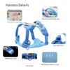 Dog Harness Collar 5ft Leash Poop Bag Holder Set, Reflective