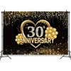 30th Anniversary Backdrop Wedding Anniversary Decorations Backdrop Black Gold 30th