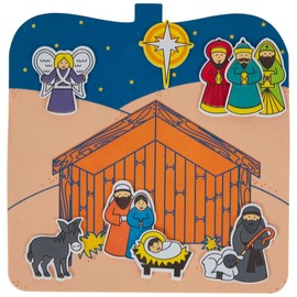 Nativity Scene Activity -Arrange Stable with Mary, Joseph, Baby Jesus, Wisemen, Shepherd, Star, Angel - Christmas Crafts Foam - 20 Pieces - Set of 2 Nativity Scenes