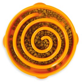 Outward Hound Divertido comedero para Perros con alimentación Lenta para Detener la Sangre para Perros, Anaranjado, Large