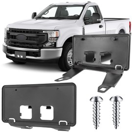 Jogscay License Plate Bracket Accessories for Ford F250 F350 F450 F550 Super Duty 2020 2021 2022, Front Bumper License Plate Holder Replacement Frame Black Mount