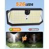 LUHLEE 526LEDs Solar Outdoor Lights Hanging on Fence 6000K Solar