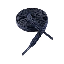 VSUDO 45" Flat Navy Blue Shoe Laces for Sneakers, Shoelaces for Sneakers, Replacements Shoe Strings for Women or Men (1 Pair-Navy Blue-114CM)