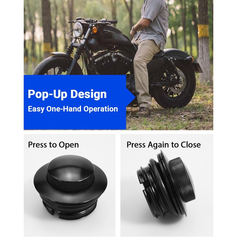 Pop-up Tank Cap Compatible with Harley Softail Street Bob Breakout