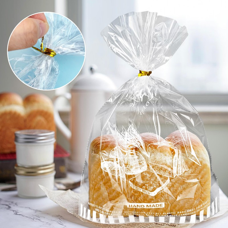 90 PCS 11"x 14" Bread Loaf Packing Bags with Bottom
