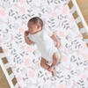 Lambs & Ivy Petals Gray/Pink Sateen Cotton Floral 3-Piece Baby
