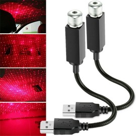 VJK 2 PCS USB Star Night Light projector, Lamp for Cars Ceiling Roof, Romantic Decorations Special Night, Lights Interior Ambient Atmosphere Bedroom Decorations, Party, Walls, Plug and Play