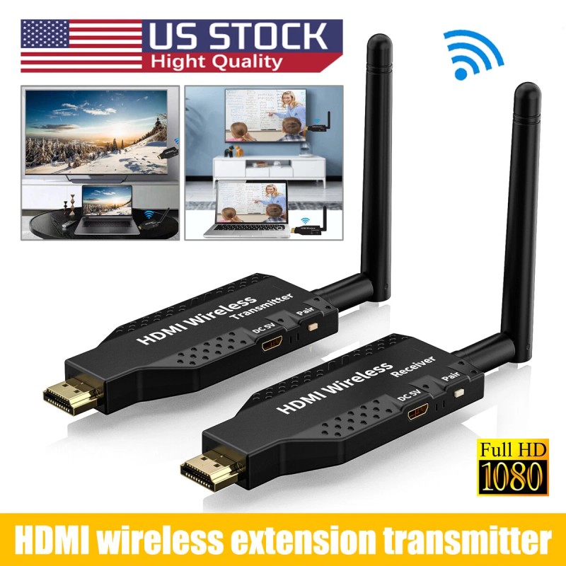 Wireless HDMI Extender Video Transmitter Receiver Screen Mirroring 1 PC