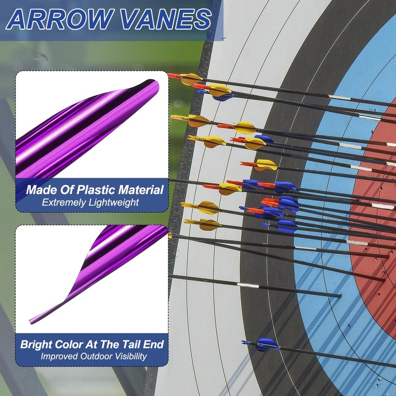 PATIKIL Arrows Spin Vanes, 50 Pack 1.8 Inch Plastic Arrow