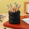 SEWACC Tire Shape Pen Holder Novelty Car Tire Shape Desktop