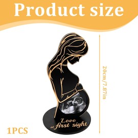 DLPRK Pregnancy Gift Pregnant Picture Frame Ultrasound Picture Baby Ultrasonic Wooden Photo Frame Pregnant Woman Expectant Mother Baby Shower Mother's Day