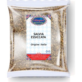 Sun Dried Sage Leaves - 100 g Bag | Vegan Gluten Free | Sicilian Dried Herbs, 100% Natural Premium Quality - Spicy and Bitter Taste (Dried Sage)