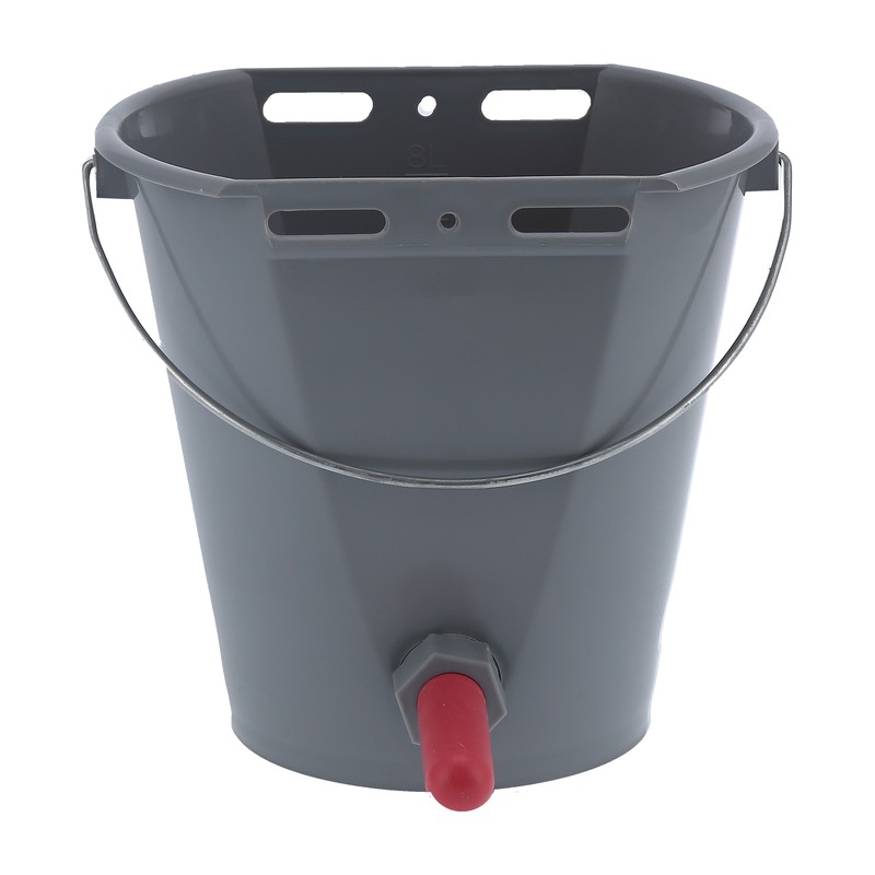 8L Plastic Feeder Bucket with Nipples Check Valves Feeding Equipment