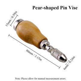 Precise Pin Vise, 3 Pcs Graver Handle Pin Vise Jewelers Wooden Handle Pin Vise for Gold Jewelry Making Processing Tool (Pear Shape)