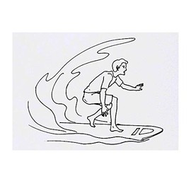 'Surfing Man' Temporary Tattoo - Water Resistant, Skin-Safe, Non-Toxic Transfer (TO00022482)