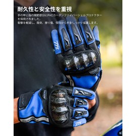 ILM Motorcycle Gloves, Spring, Summer, Autumn, All Season, Breathable, Anti-Slip, Lightweight, Smartphone Compatible, Motorcycle Gloves, Sports, Outdoor, Shockproof, Durable, Easy to Put on and Take