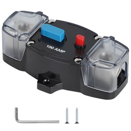 EFUTURETIME Circuit Breaker 100A Circuit Breaker 12V-48V Fuse Sholder with Manual Reset, Circuit Breaker for Car, Boat Audio/Video System