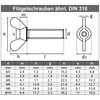 Wing Screws M6 x 25 mm (Pack of 10) Stainless