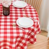 MANGATA CASA Red Gingham Round Tablecloth-Checkered Table Cloth Waterproof Kitchen