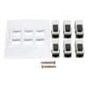 Ethernet Wall Plate 6 Port, Cat 6 Ethernet Wall Outlet
