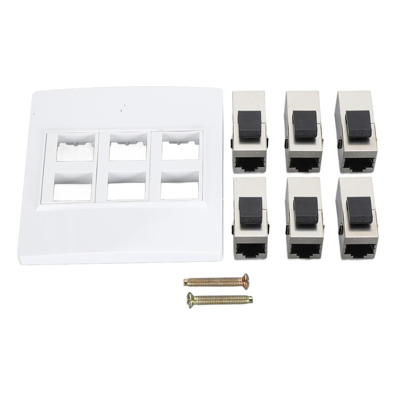 Ethernet Wall Plate 6 Port, Cat 6 Ethernet Wall Outlet