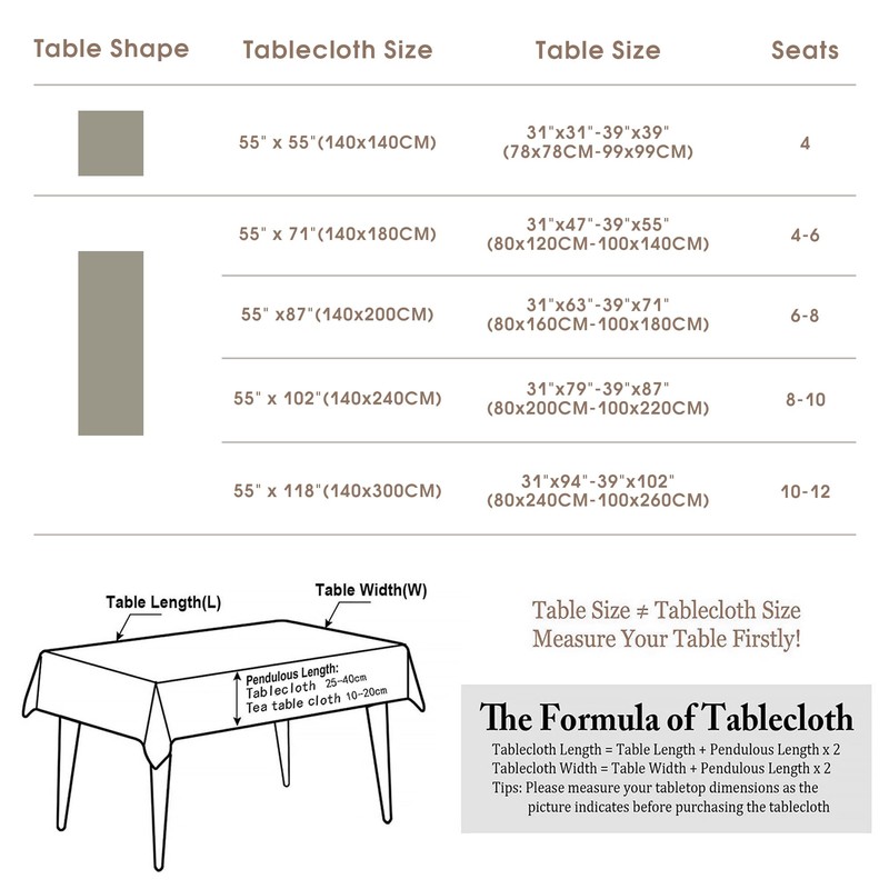 Pahajim Tablecloth Rectangular Table Cloth Cotton Linen Tassel Wipe Clean
