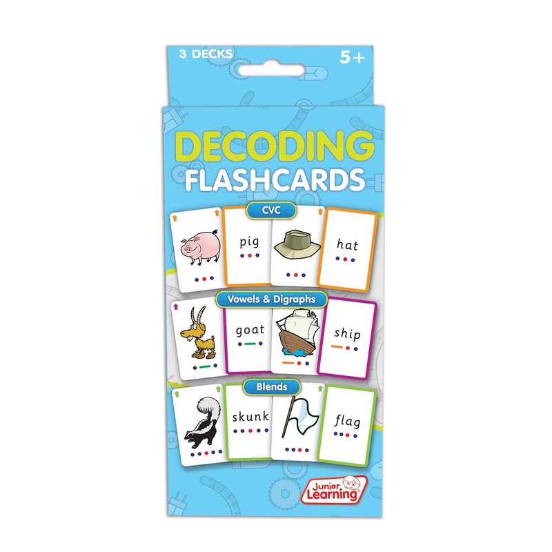Junior Learning Decoding Flashcards, 162 Cards, Ages 5+, Language &