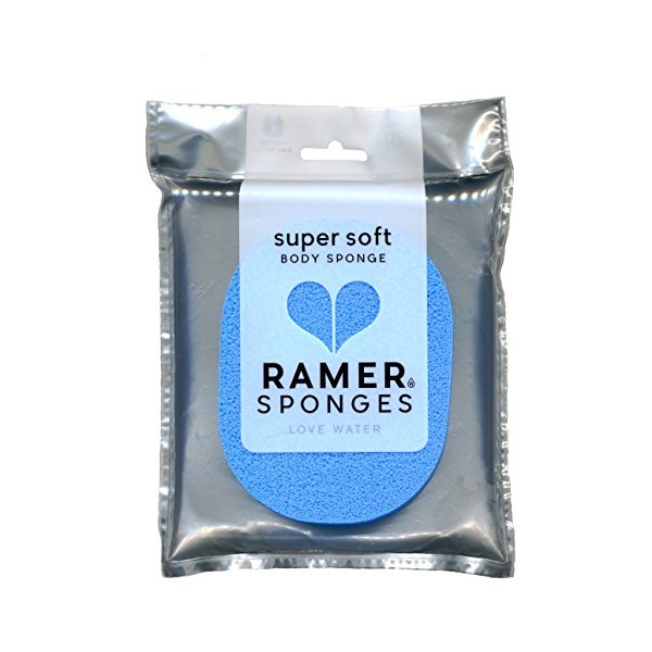Ramer Shower Sponge - Super Soft Body Sponge Small (Blue)