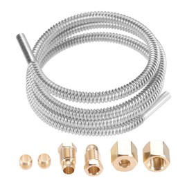 36 inch 1/4'' Pilot Tube with Fitting Kit with Olive Fittings M10x1 Female and Male Nuts, 1/4 Inch OD Stainless Steel Flexible Flex Pilot Burner Tube Pipe Fit for Natural Gas Propane Appliances