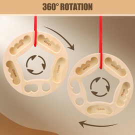 ZEMBSOYA 2 x Portable Hangboard Fingerboard Round Pine Wood Climbing Training Board for Pull-Ups Strength Training for Indoor Outdoor Use