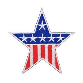 Star Flag USA America Sew-On Patch for Iron-On or Sew On Clothes Embroidered Iron-On Patch Applique Patch Size 8.5 x 8.5 cm