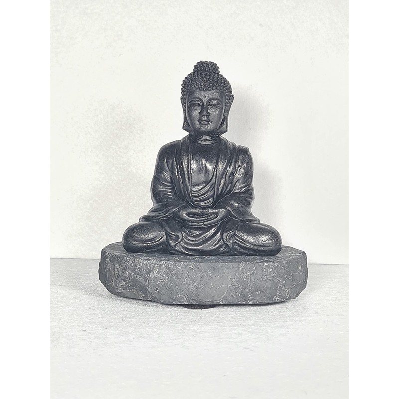 CRYSTAL HEAVEN Shungite Carved Polished Buddah, an ancient Crystal/Stone with