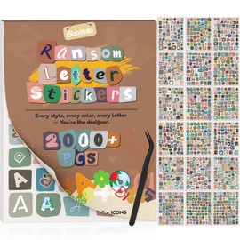 2000Pcs Vintage Letter Stickers Book, Scrapbook Supplies for Journaling DIY