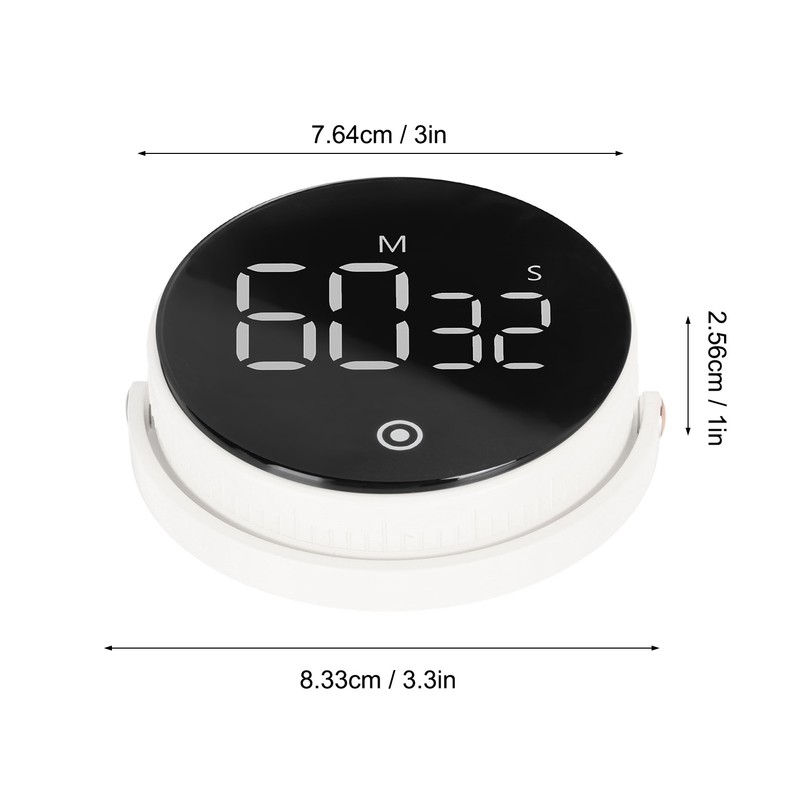 3in LED Digital Timer Rotatable Magnetic Low Noise ABS Shell