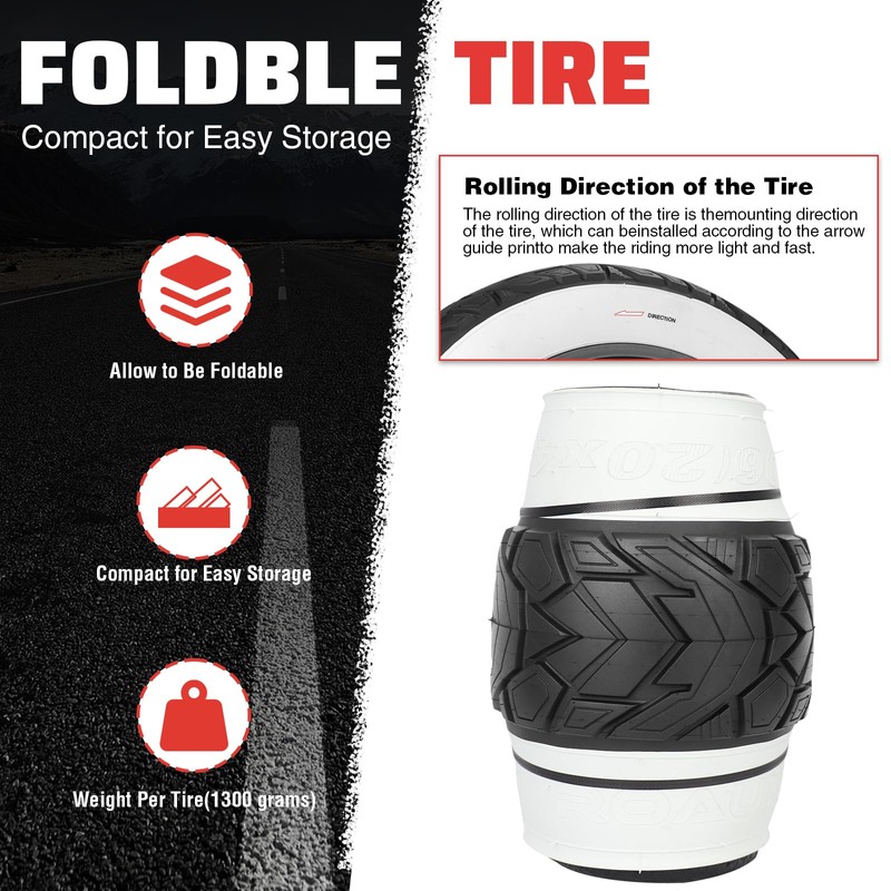 ZUKKA 20 x 4.0 E-Bike Tire 1/2 Pack Fat Tire