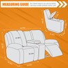 VANSOFY Recliner Loveseat Cover with Middle Console Stretch Reclining Sofa