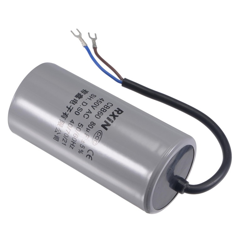 uxcell CBB60 Run Capacitor 80uF 450V AC 2 Wires 50/60Hz