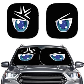 Mumeson Eye Design Windshield Sun Shade Block for Almost Car Keep Cold UV and Heat Reflective Sun Visor Auto Interior Decoration Pink