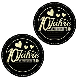 Wedding Anniversary Coasters (Set of 2) Couple Gift for Wedding Anniversary or Anniversary (10 Years)